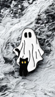 Ghost + Black Cat Pin