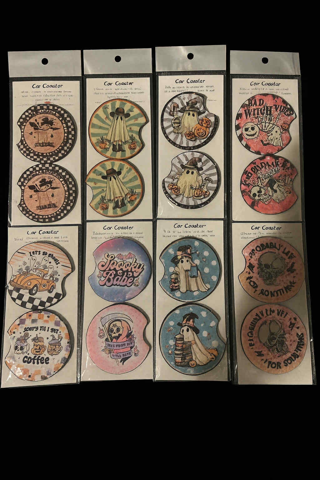 Spooky Car Coasters (Sets of 2)