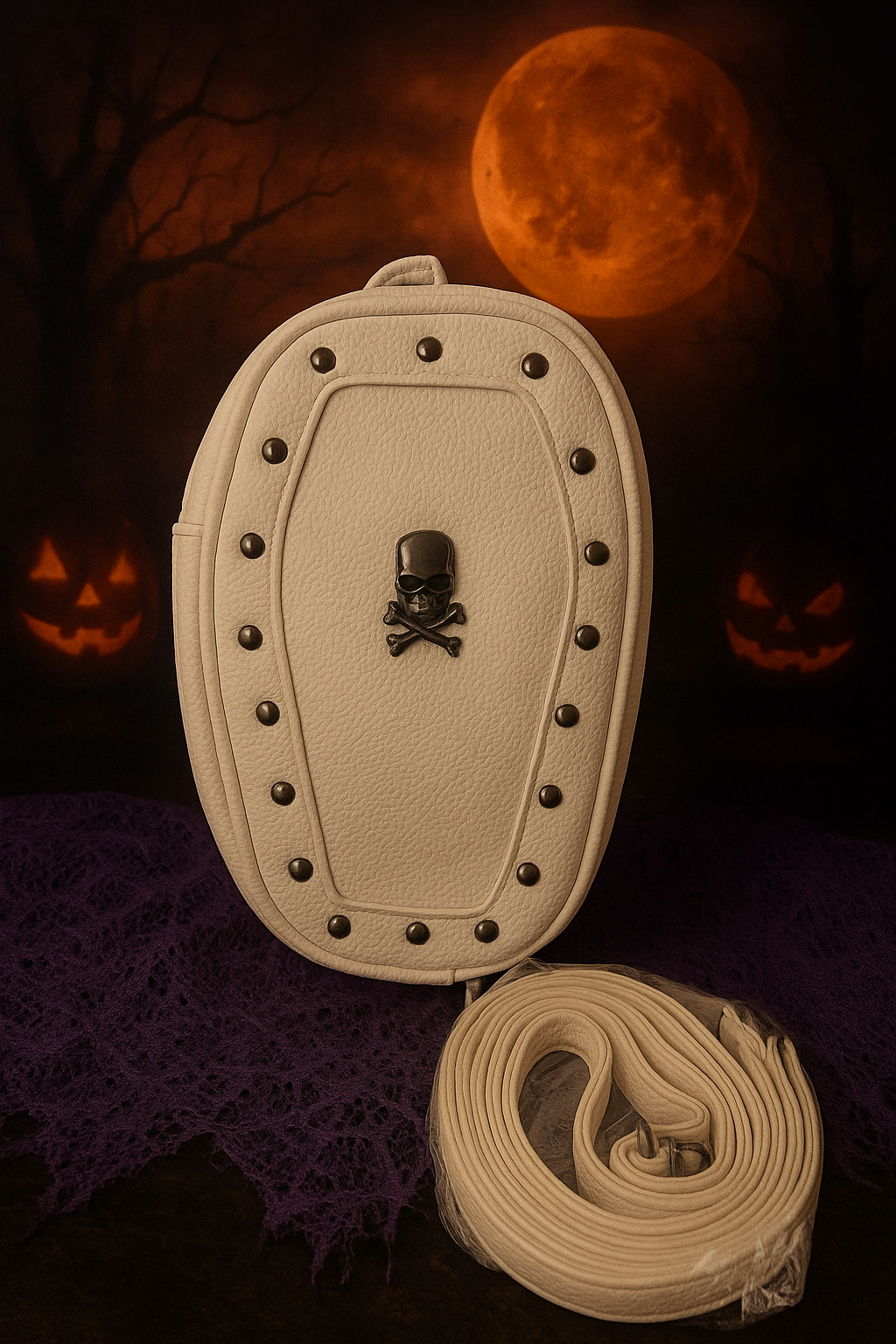 Medium Pu Leather Cross/Skull Backpack