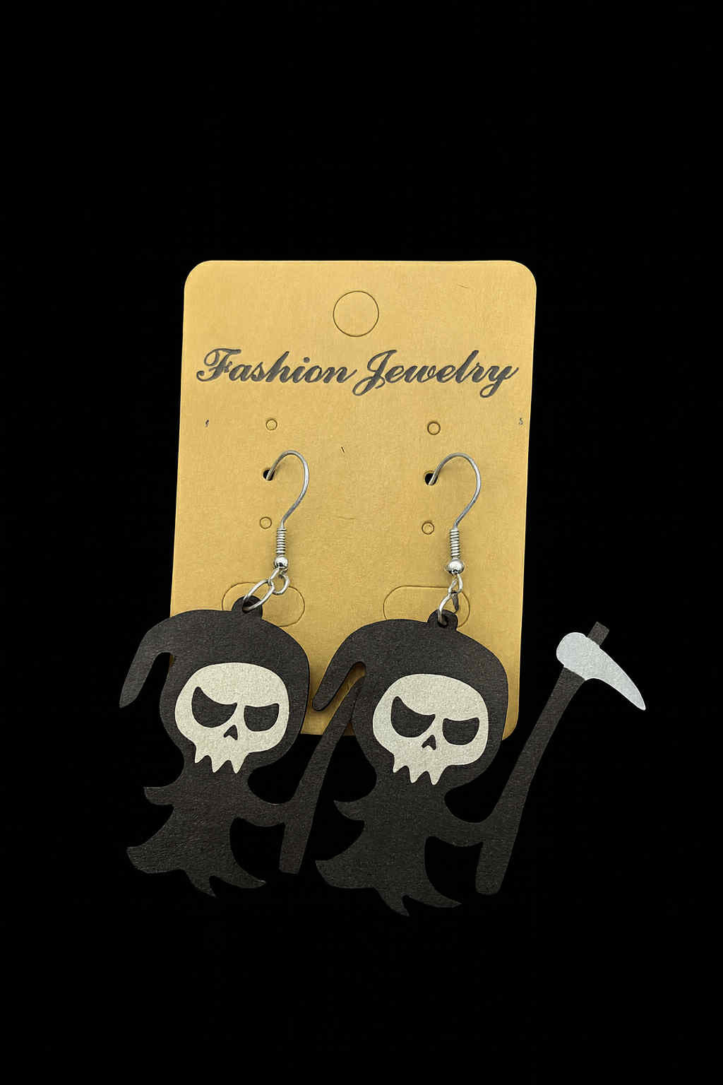 Dangling Wooden Reaper Earrings